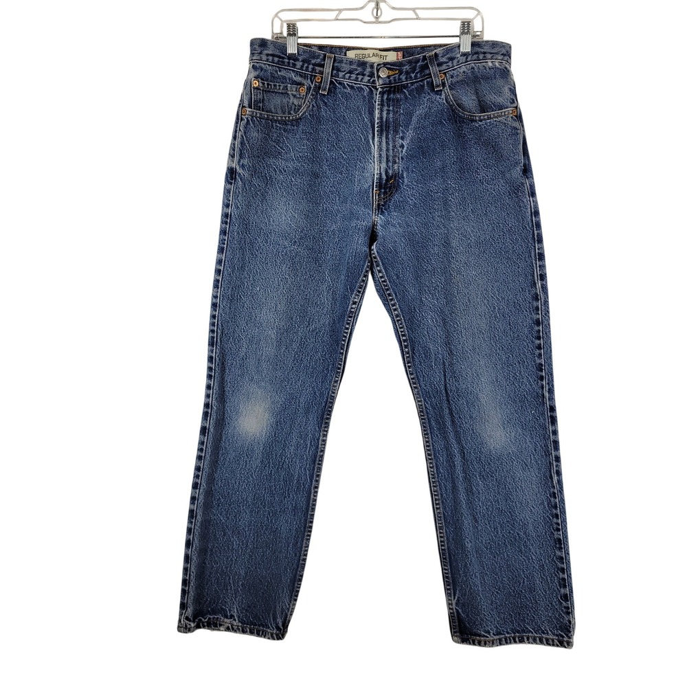 Levi's 505 Regular Fit Jeans Mens‎ W36 L30 Blue Denim Straight Leg